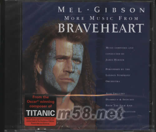 勇敢的心MORE MUSIC FROM BRAVEHEART電影原聲(古典愛好者必備)專輯正面圖片