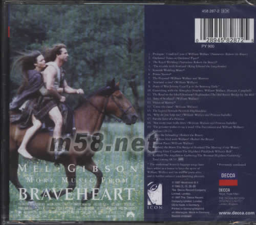 勇敢的心MORE MUSIC FROM BRAVEHEART電影原聲(古典愛好者必備)專輯背面圖片