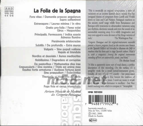 LA FOLIA DE LA SPAGNA專輯正面圖片