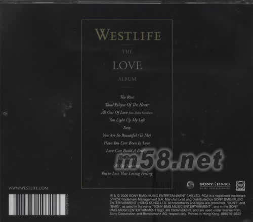 THE LOVE ALBUM專輯背面圖片