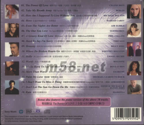 THE POWER OF LOVE 2專輯背面圖片