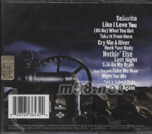 JUSTIFIED專輯背面圖片