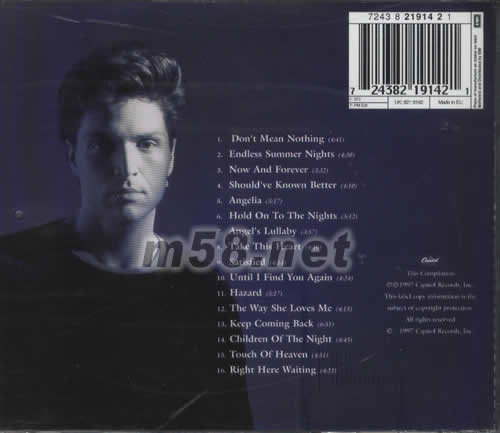 RECHARD MARX GREATEST HITS專輯背面圖片