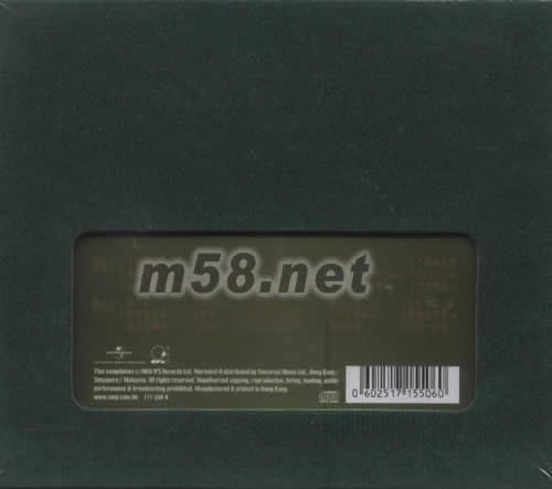 劉德華金經典(限量絨面版)專輯背面圖片