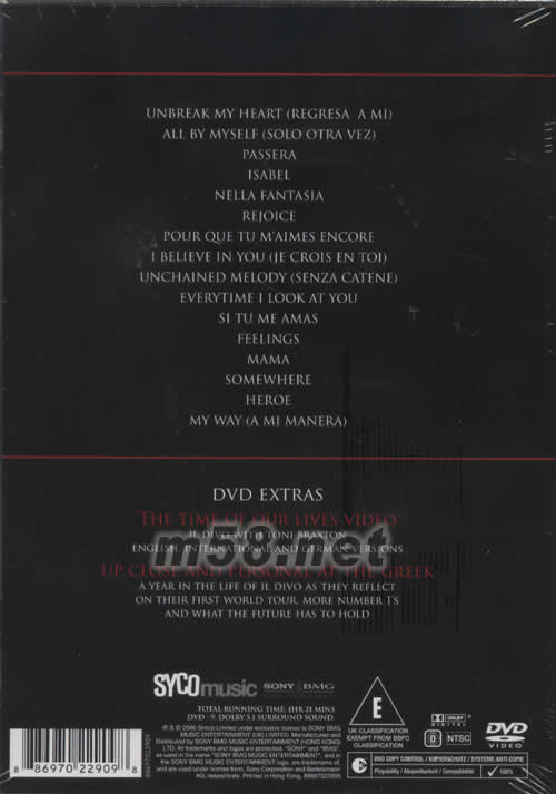 LIVE AT THE GREEK THEATRE專輯背面圖片