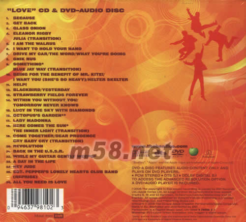 THE BEATLES( LOVE)專輯背面圖片