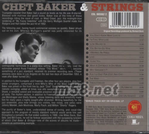 CHET BAKER & STRINGS專輯背面圖片