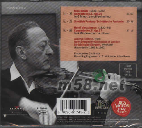 BRUCH CONCETO NO 1 SCOTTISH FANTASY專輯背面圖片