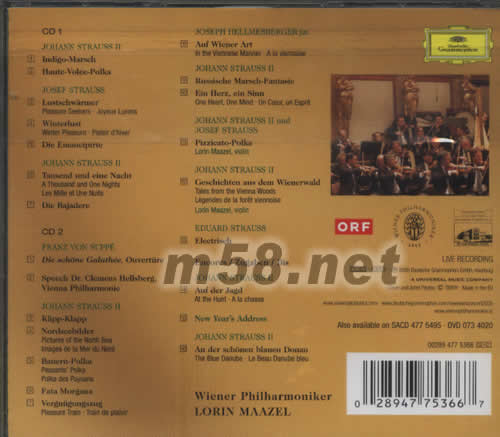 2005NEW YEAR‘S CONCERT 2005維也納新年音樂會專輯背面圖片