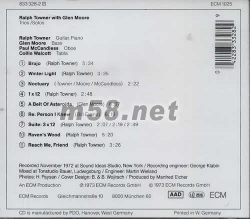 WHTH GLEN MOORE TRIOS SOLOS專輯背面圖片