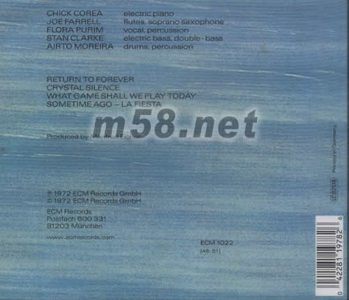 RETURN TO FOREVER專輯背面圖片