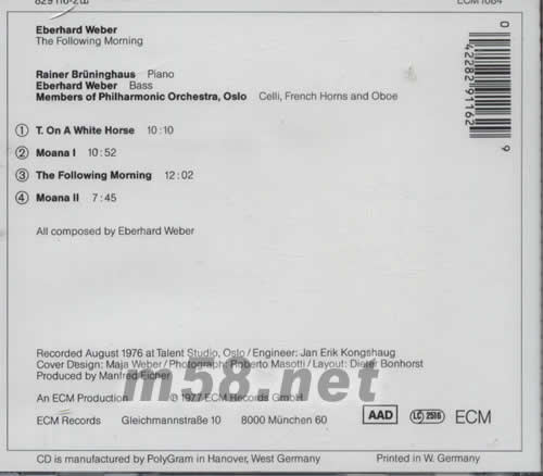 THE FOLLOWING MORNING專輯背面圖片