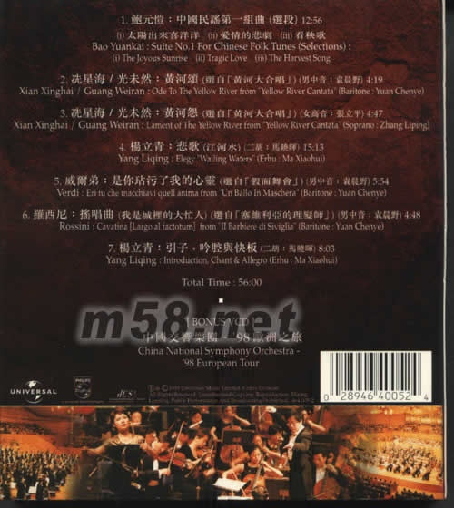 中外作品選專輯背面圖片