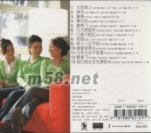 發(fā)燒,黑鴨子演唱組合專輯背面圖片