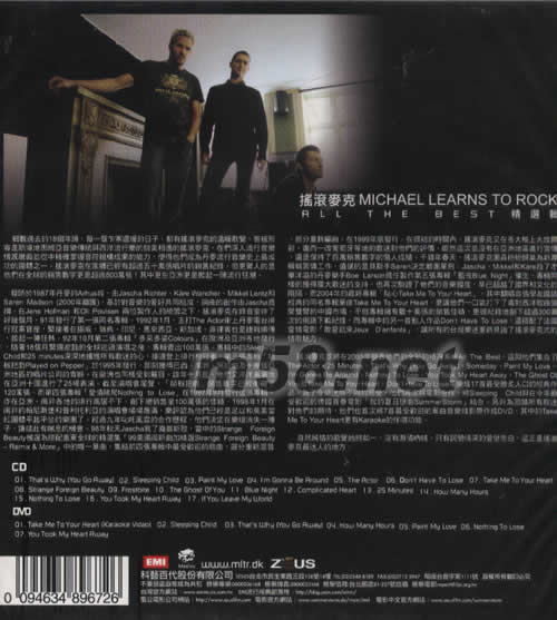 搖滾麥克MICHAEL LEARNS TO ROCK 精選輯專輯背面圖片