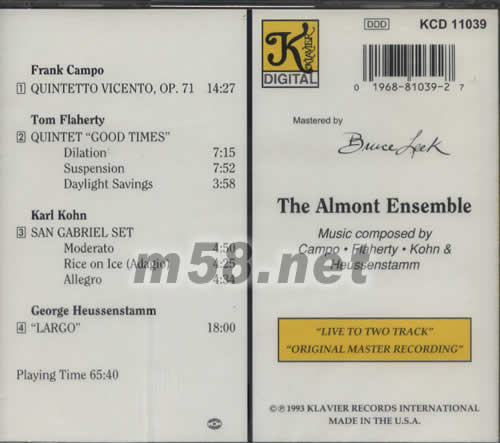 THE ALMONT ENSEMBLE專輯背面圖片