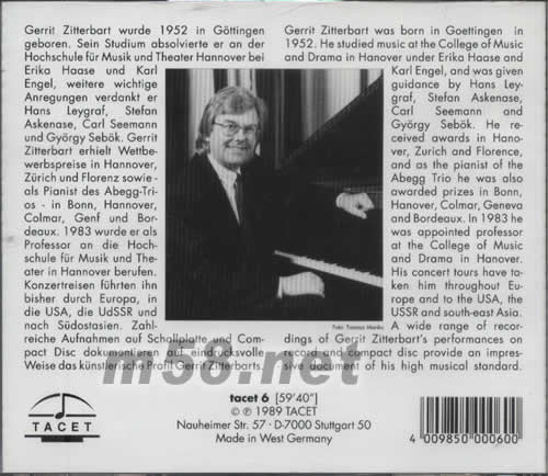 真空管之最 -莫扎特三首鋼琴奏鳴曲KV 310 330+333專輯背面圖片