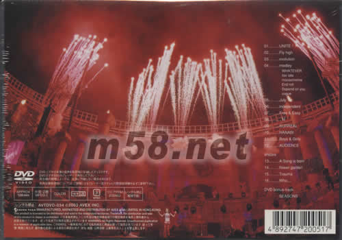 ayumi hamasaki STADIUM TOUR 2002(海外版)專輯背面圖片