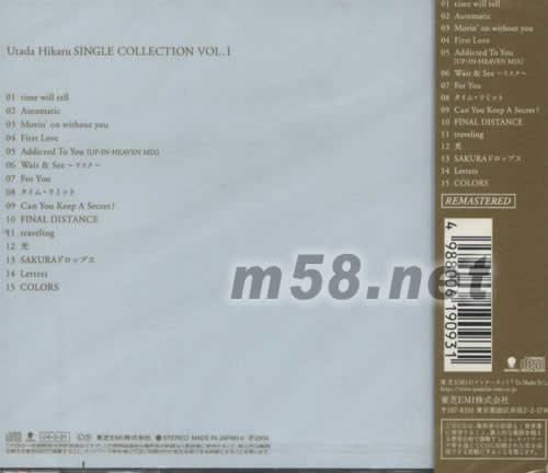 SINGLE COLLECTION VOL 1(日本版)專輯背面圖片
