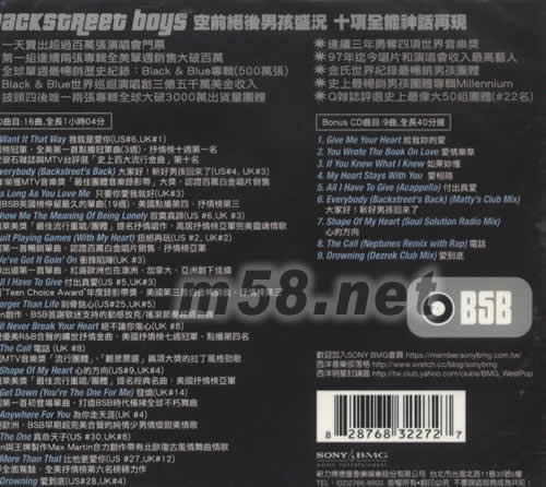 新好男孩 至尊無敵 超精選 臺版專輯背面圖片