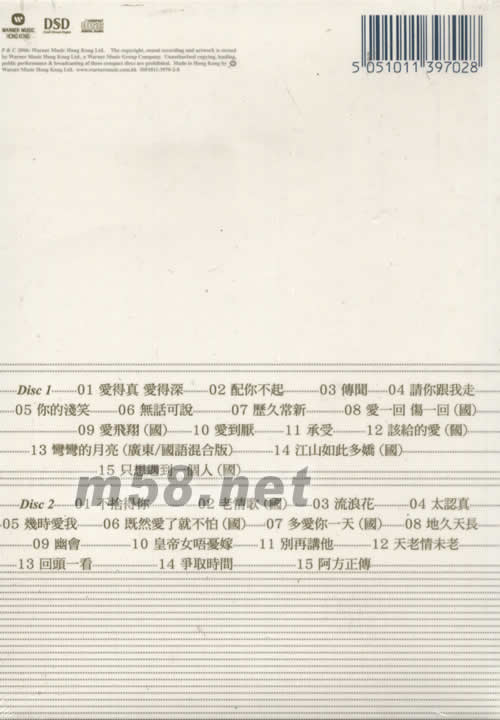 華納NO.1系列 呂方專輯背面圖片