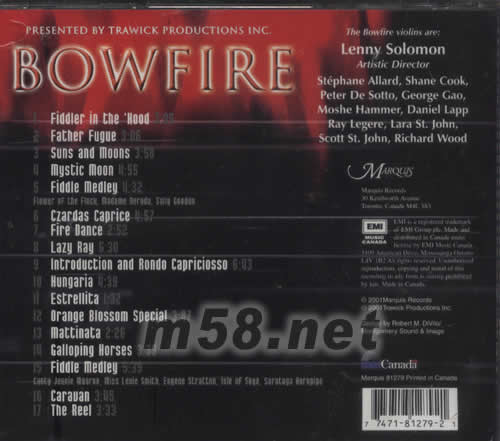 BOWFIRE火辣辣的專輯專輯背面圖片