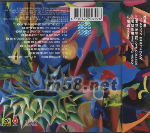 娛樂世界專輯背面圖片