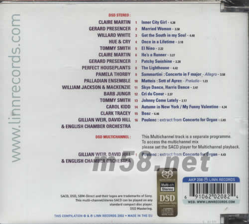 LINN RECORDS SUPER AUDIO CD SAMPLER超級聲音取樣器SACD專輯背面圖片