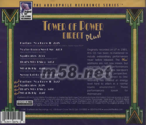 TOWER OF POWER DERECT PLUS專輯背面圖片