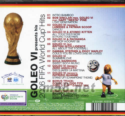 2006 FIFA WORLD CUP HITS GOLEO VI PRESENTS HIS專輯背面圖片