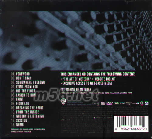 METEORA CD+DVD專輯背面圖片