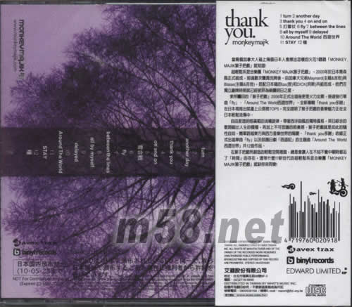 THANK YOU多謝專輯背面圖片
