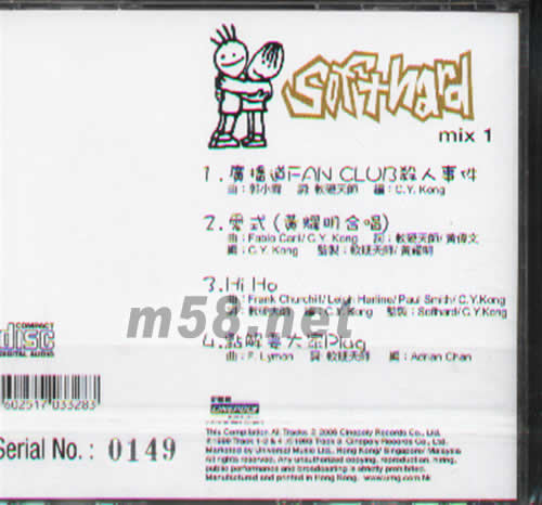SOFTHARD MIX1專輯背面圖片