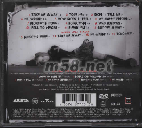 UNDER MY SKIN (CD+DVD特別版)專輯背面圖片