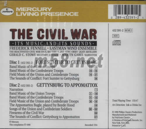 THE CIVIL WAR 南北戰(zhàn)爭(zhēng)電影原聲專輯背面圖片