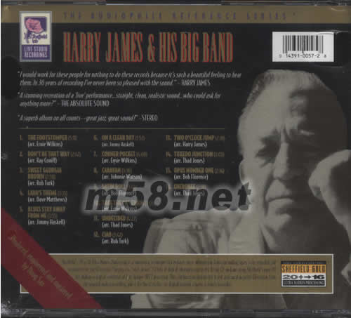 HARRY JAMES&HIS BIG BAND(哈利和他的大樂隊喇叭花系列24K金碟)專輯背面圖片