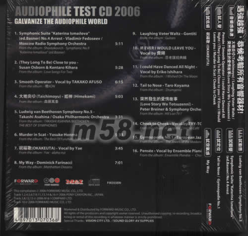 試音王2006專輯背面圖片