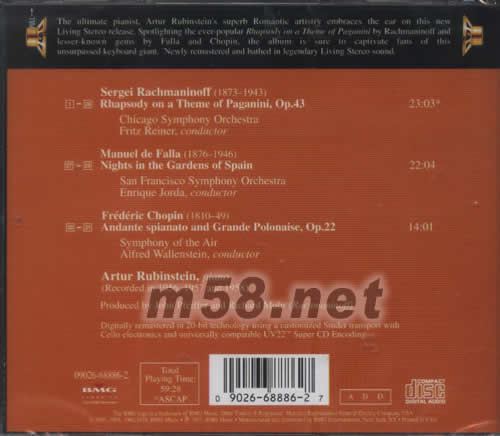 RACHMANNOFF帕格尼尼主題狂想曲(LIVING STEREO 逼真立體聲系列)專輯背面圖片