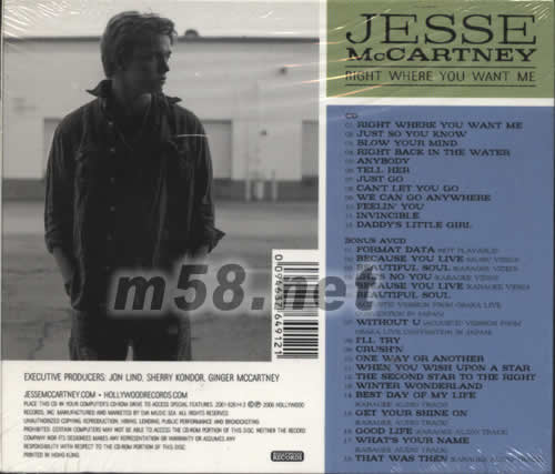 RIGHT WHERE YOU WANT ME(CD+AVCD特別版)專輯背面圖片