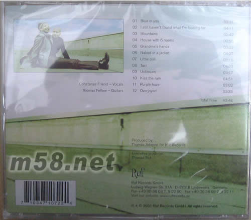 TAXI專輯背面圖片