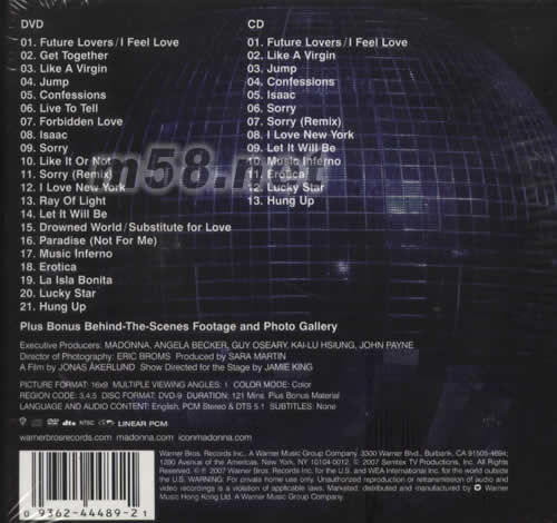 The Confessions Tour(DVD+CD)專輯背面圖片