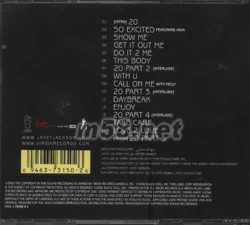 JANET 20Y.O.專輯背面圖片