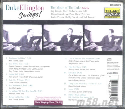 DUKE ELLINGTON SWINGS(HI-FI爵士鋼琴)專輯背面圖片