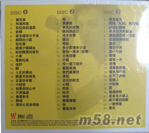 閃亮歲月 劉文正全集1專輯背面圖片