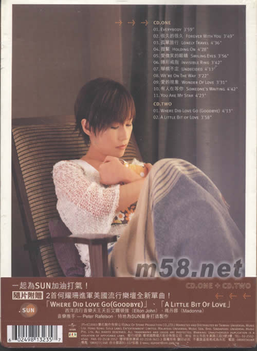 孤單旅行(臺灣版)專輯背面圖片