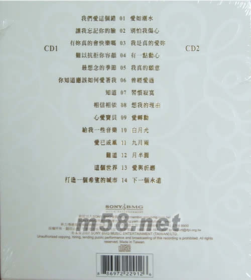 絕對(duì)收藏張信哲專輯背面圖片