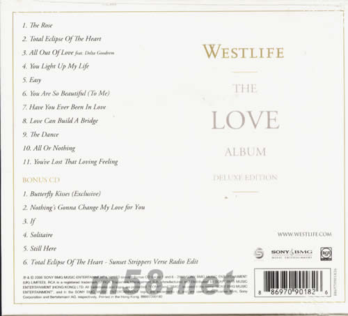 THE LOVE ALBUM(2CD版白色封面)專輯背面圖片