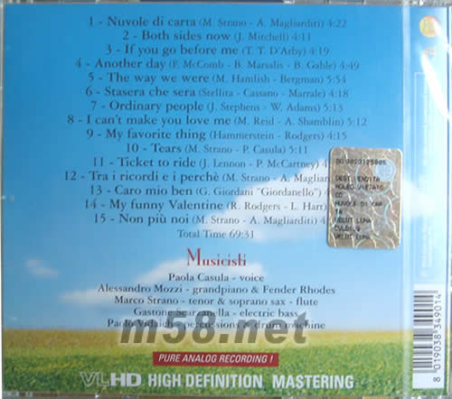 NUWLE DI CARTA專輯背面圖片