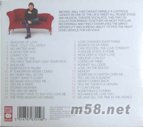 金曲情緣SEASONS OF LOVE專輯背面圖片