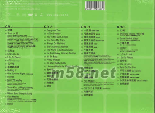 溫拿33周年 Stars on 33 (新曲+精選)專輯背面圖片